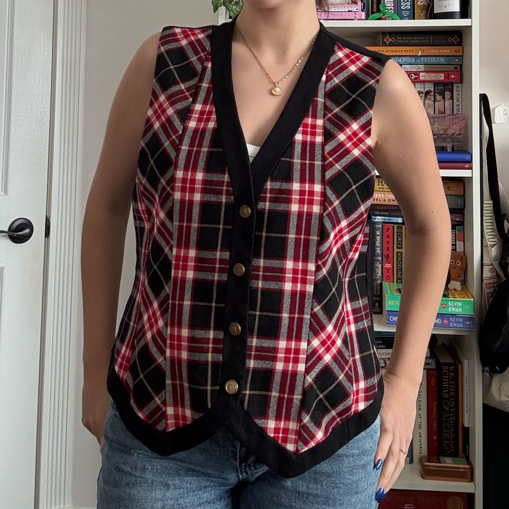 Plaid Button-Up Women's Top